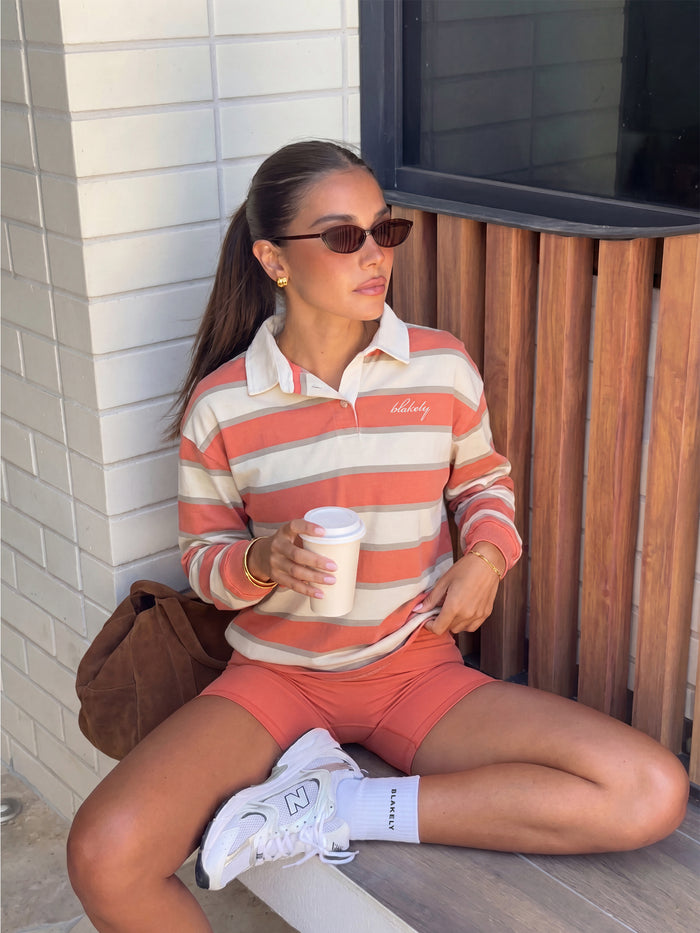 Skye Stripe Rugby Shirt - Orangenmischung