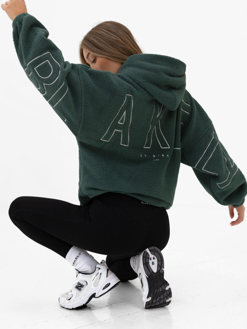 Borg Isabel Oversized Hoodie - Grün