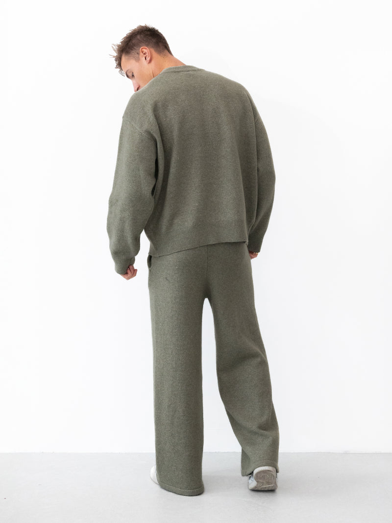 Alfie Relaxed Knitted Jumper - Safarigrün