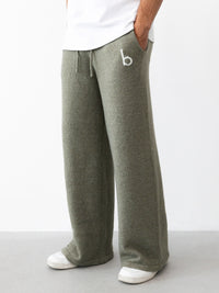 Alfie Knitted Wide Leg Sweatpants - Safarigrün