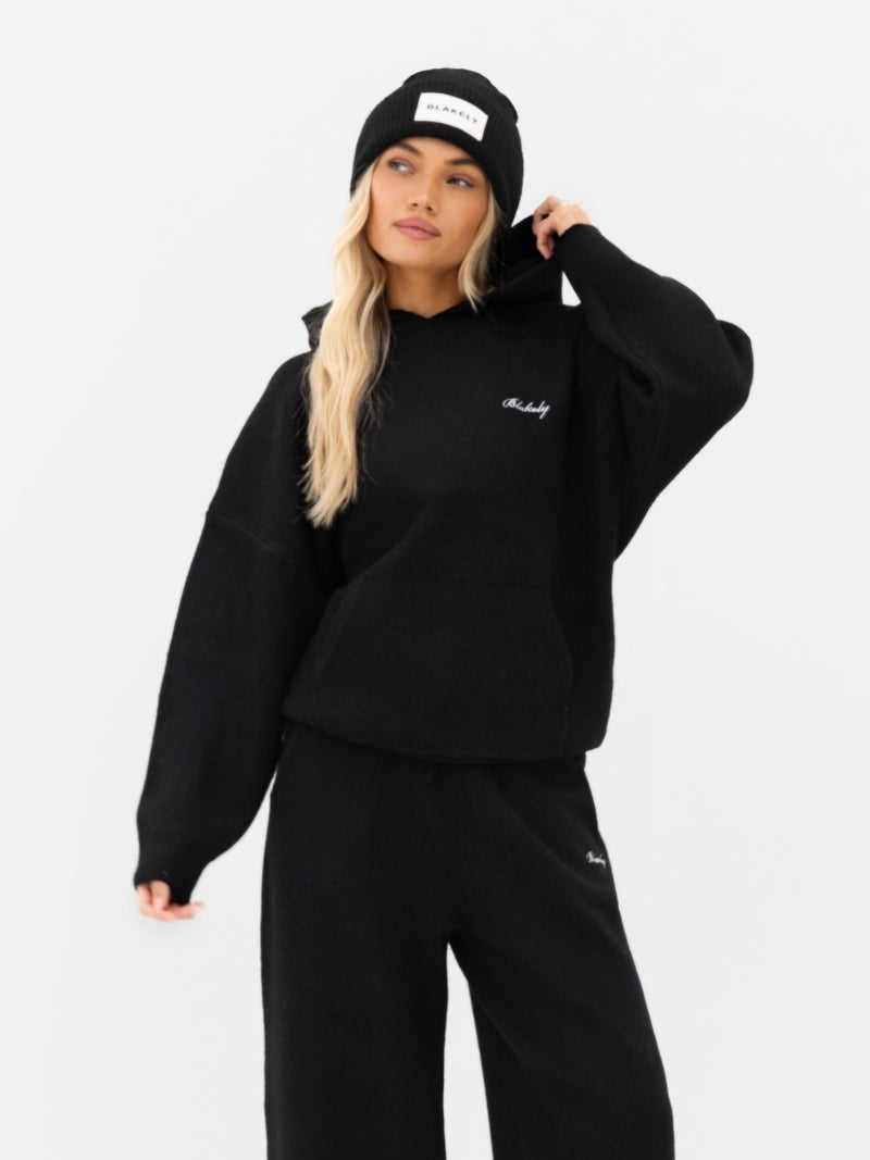Label Knit Beanie - Schwarz