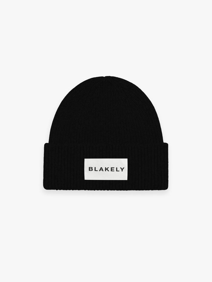 Label Knit Beanie - Schwarz
