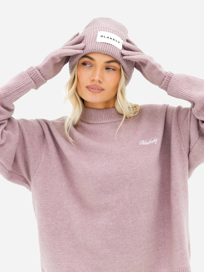 Label Knit Beanie - Altrosa