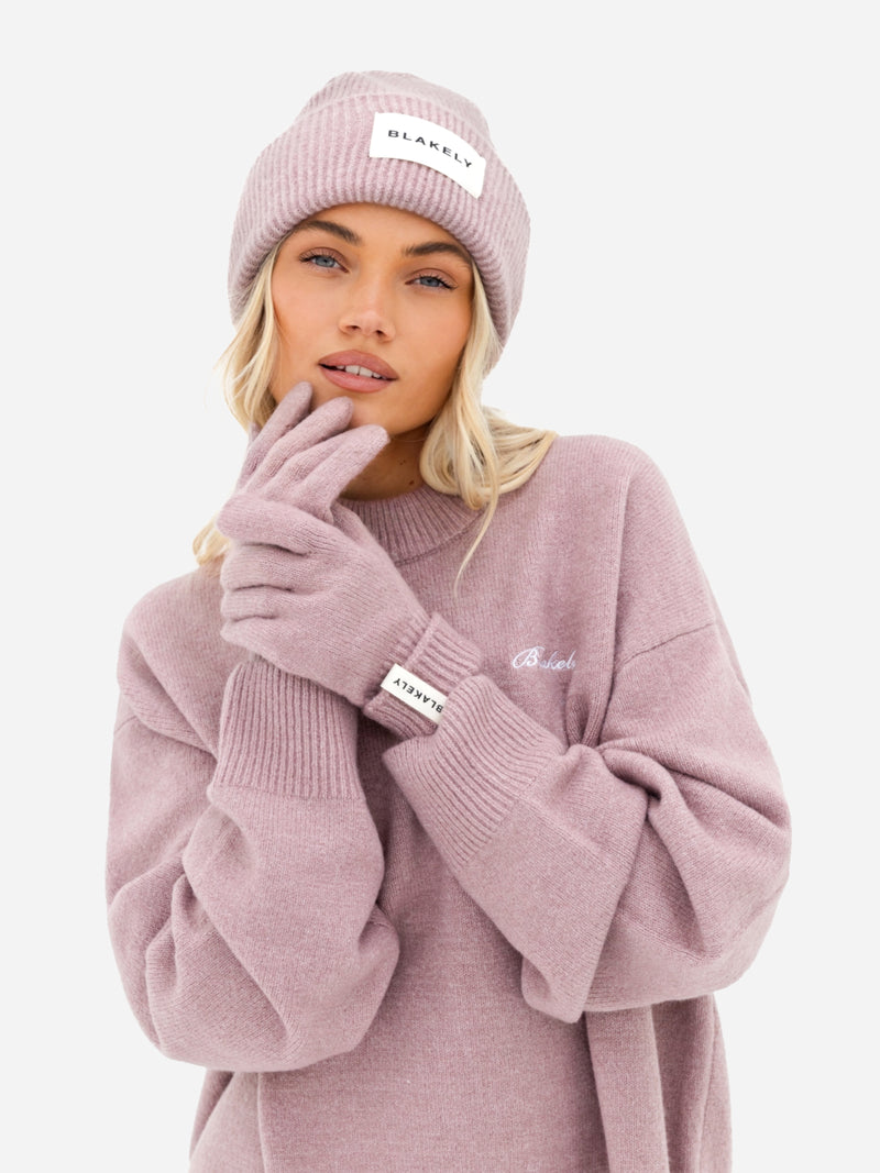 Label Knit Beanie - Altrosa