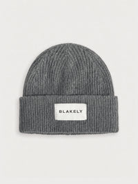 Label Knitted Beanie - Marl Charcoal