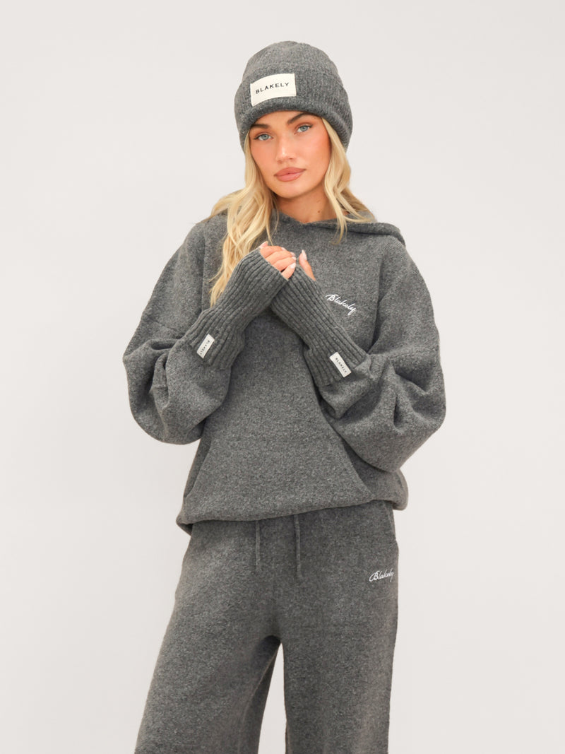 Label Knitted Beanie - Marl Charcoal