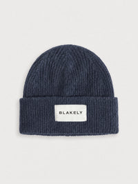 Label Knitted Beanie - True Navy