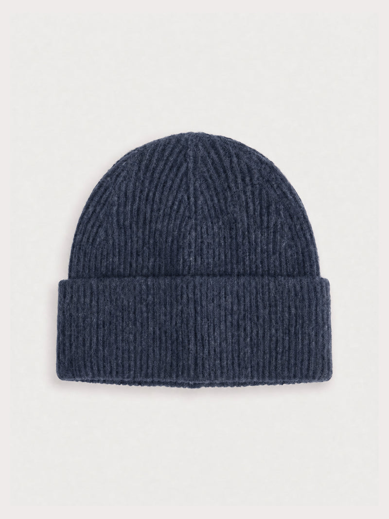 Label Knitted Beanie - True Navy