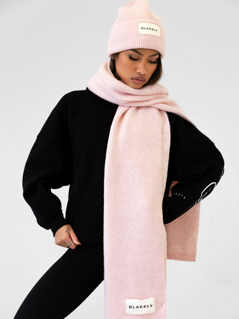 Label Knit Beanie - Marshmallow Pink