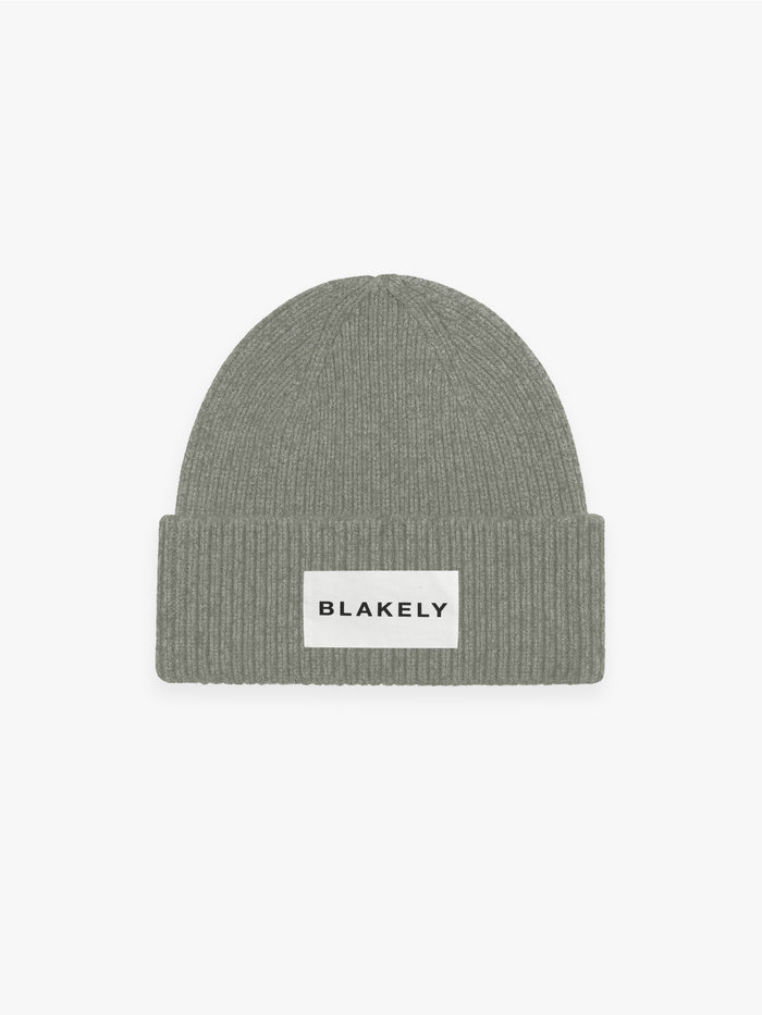 Label Knit Beanie - Safarigrün
