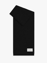Label Knitted Scarf - Schwarz