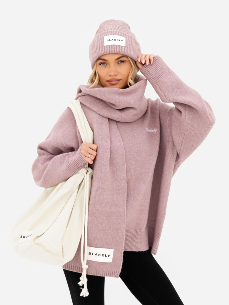 Label Knitted Scarf - Altrosa