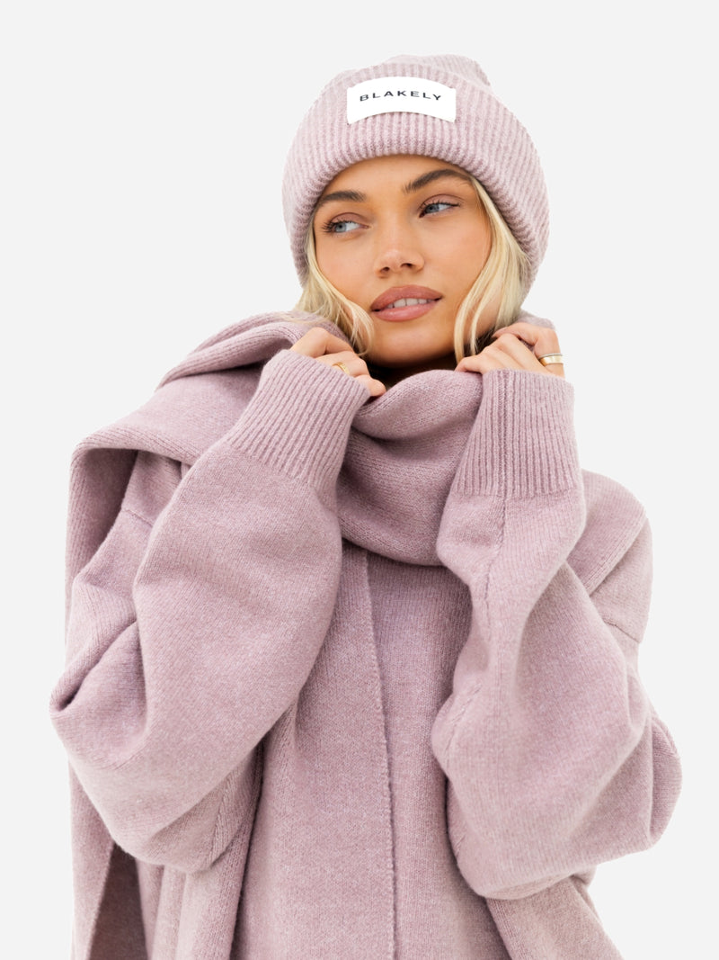 Label Knitted Scarf - Altrosa