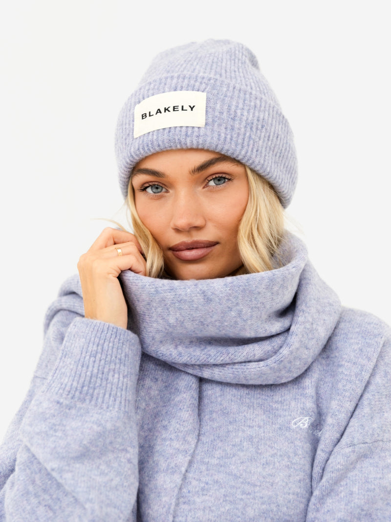 Label Knitted Scarf - Lila