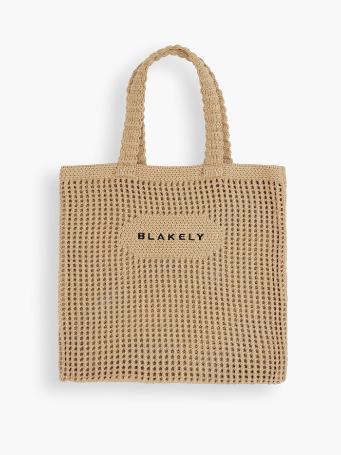 Crochet Tote Bag - Tan