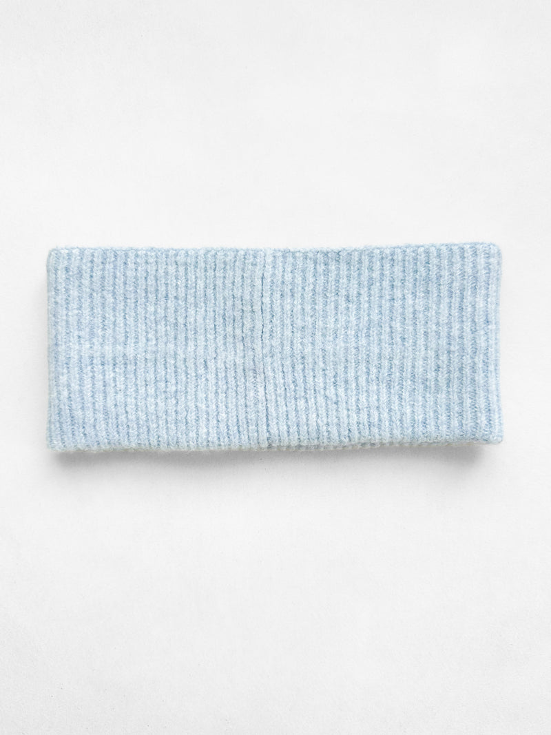 Label Knitted Headband -  Babyblauw