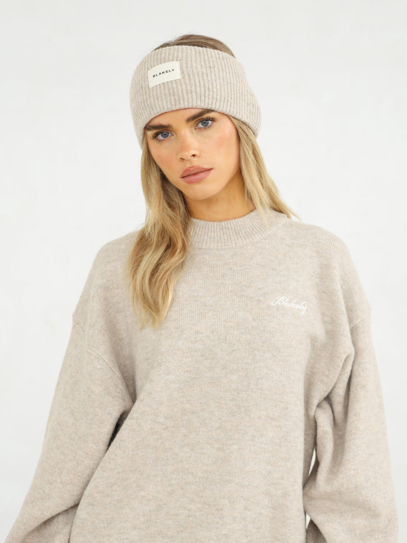 Label Knitted Headband - Taupe grillé
