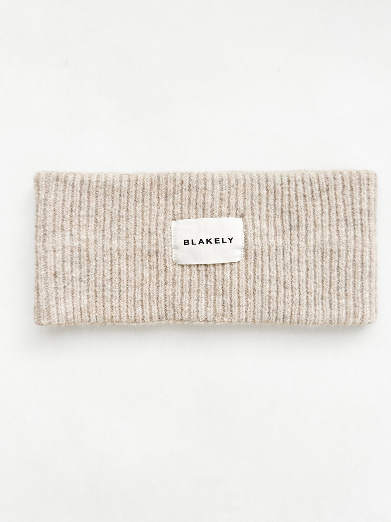 Label Knitted Headband - Taupe grillé