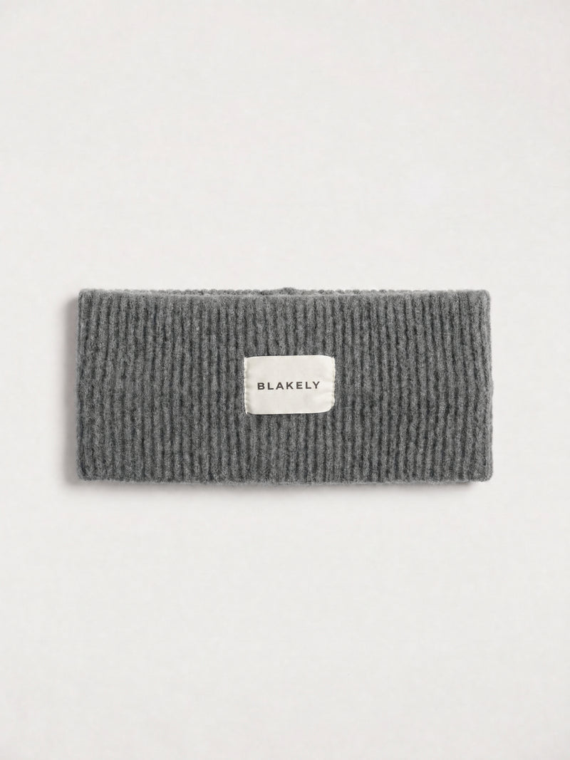 Label Knitted Headband - Marl Charcoal