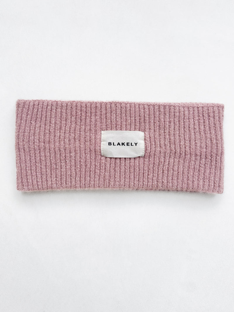 Label Knitted Headband - Dusty Pink