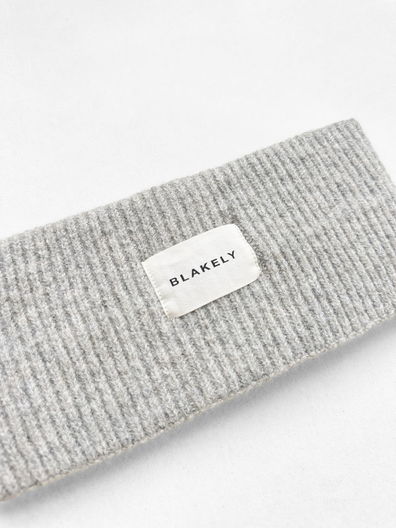 Label Knitted Headband - Mergelgrau