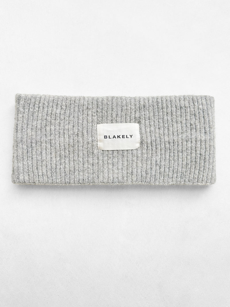Label Knitted Headband - Mergelgrau