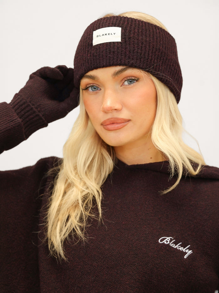 Label Knitted Headband - Dunkle Maulbeere