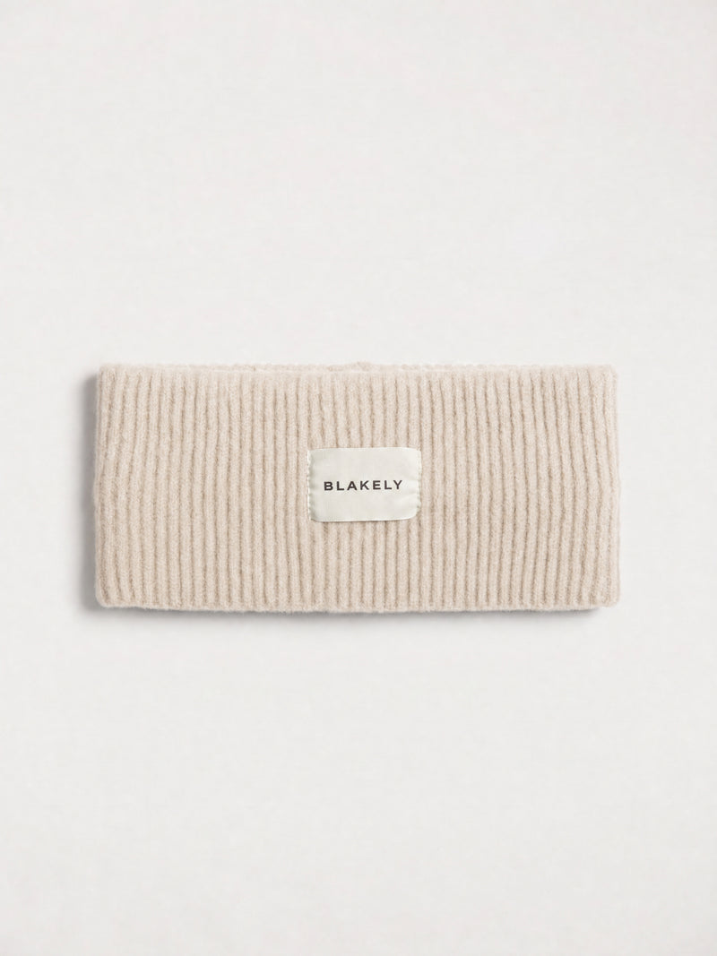 Label Knitted Headband - Vanilla