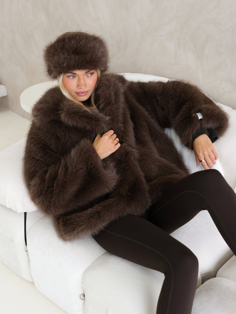 Gigi Faux Fur Headband - Marron foncé