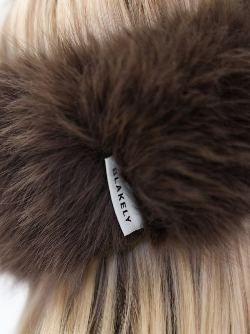 Gigi Faux Fur Headband - Marron foncé