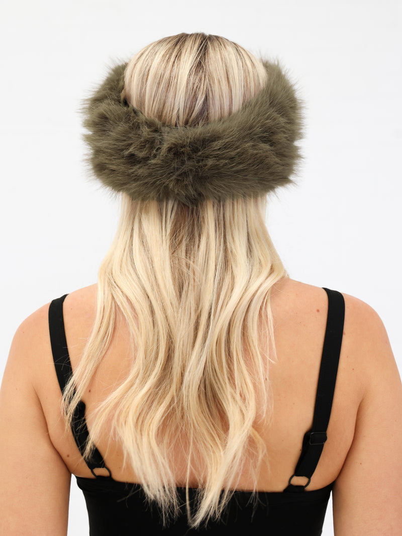 Gigi Faux Fur Headband - Verte