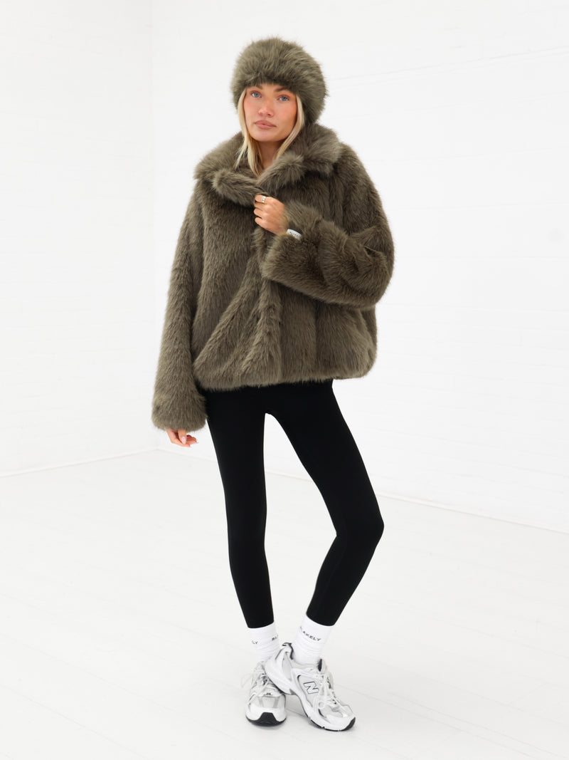 Gigi Faux Fur Headband - Verte