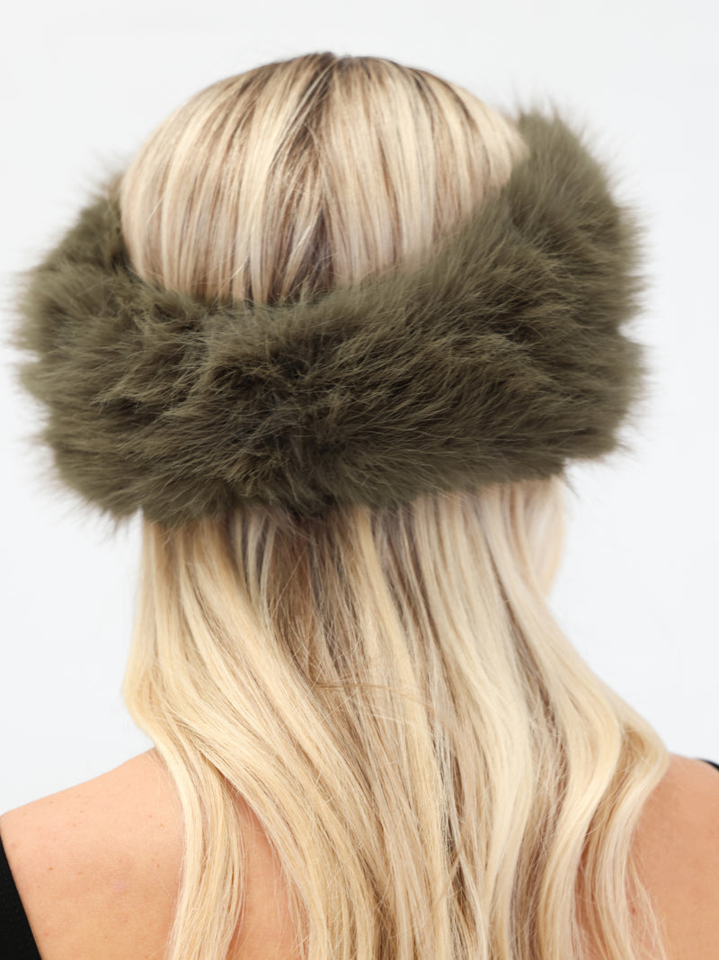 Gigi Faux Fur Headband - Verte