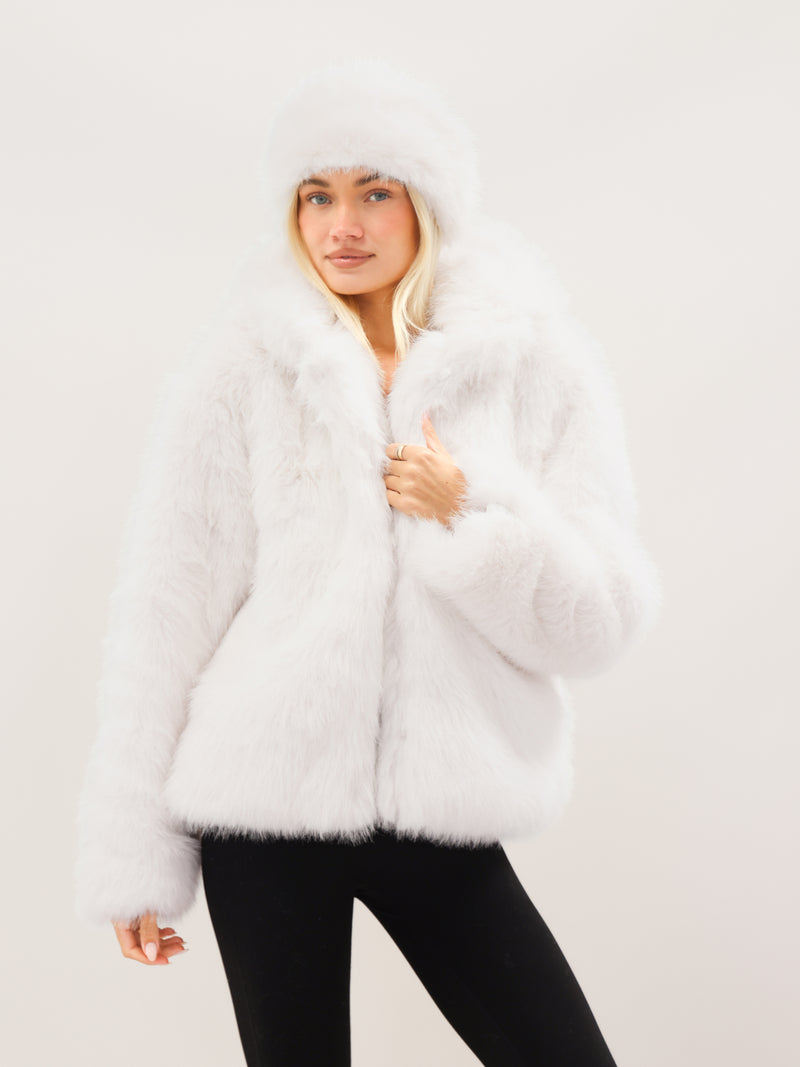 Gigi Faux Fur Headband - Blanc cassé