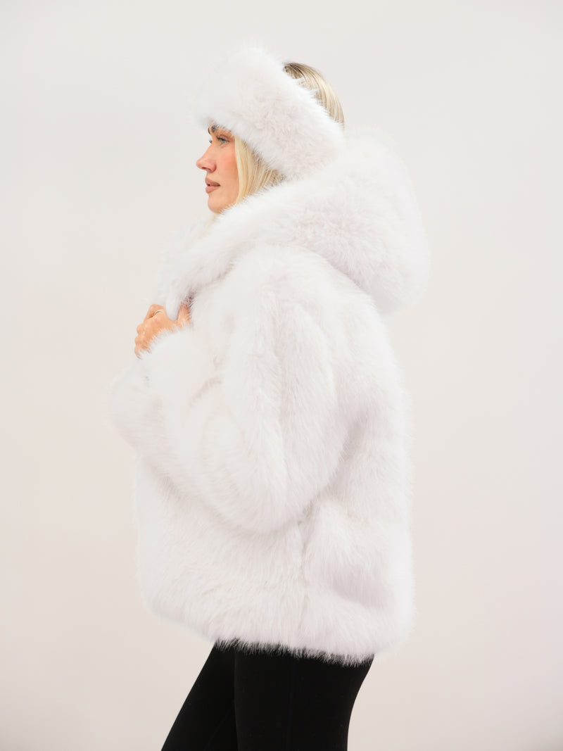 Gigi Faux Fur Headband - Blanc cassé