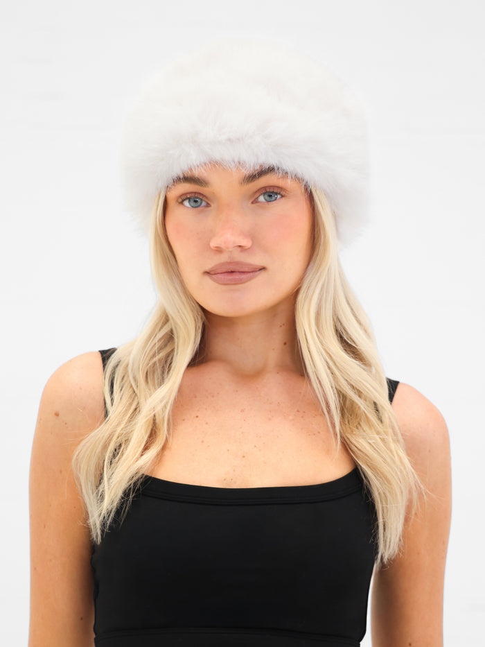 Gigi Faux Fur Headband - Cremefarben