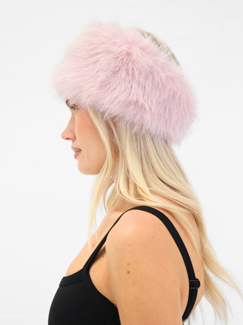 Gigi Faux Fur Headband - Rose