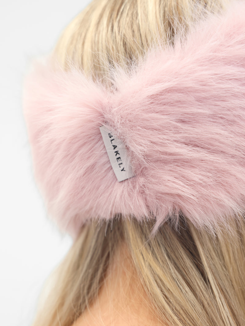 Gigi Faux Fur Headband - Rose