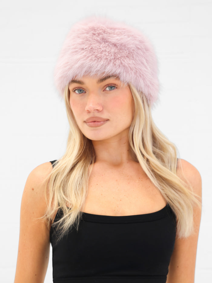 Gigi Faux Fur Headband - Rosa