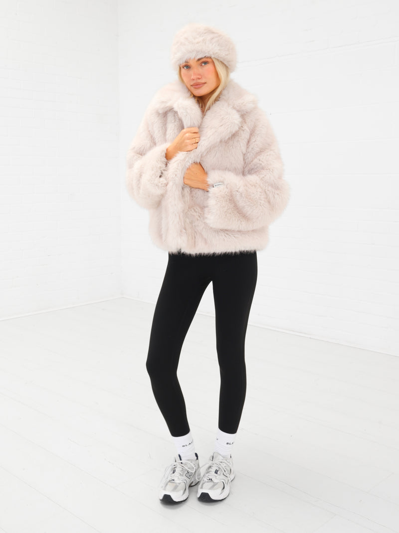 Gigi Faux Fur Headband - Ice Pink