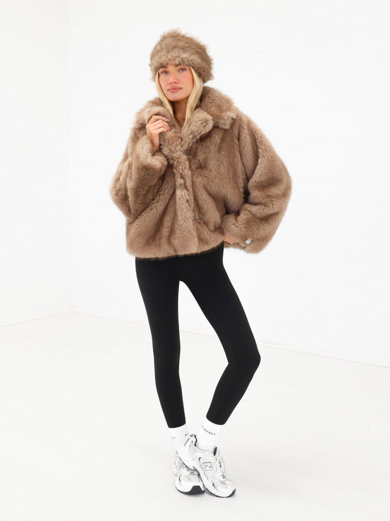 Gigi Faux Fur Headband - Marron clair