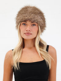 Gigi Faux Fur Headband - Marron clair