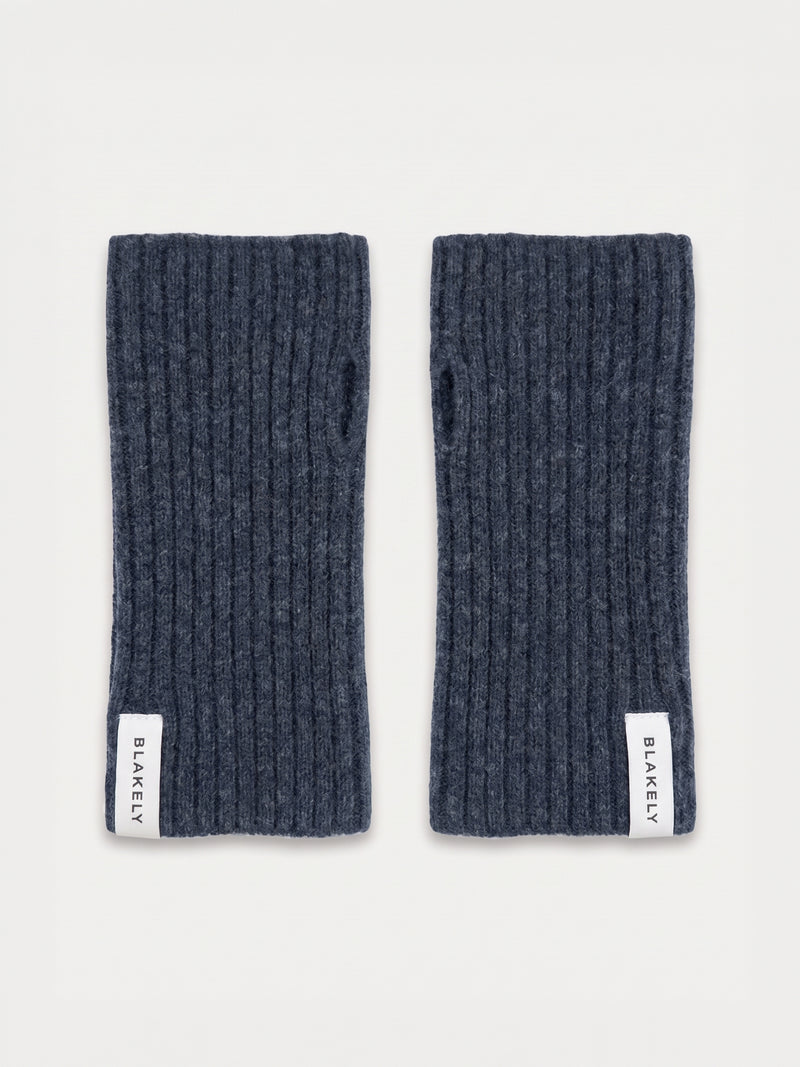Label Knitted Wrist Warmers - Echte Marine