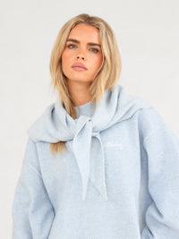 Label Knitted Triangle Scarf - Babyblau