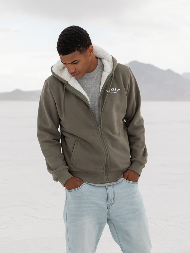 Heritage Zip Up Hoodie - Safari Green