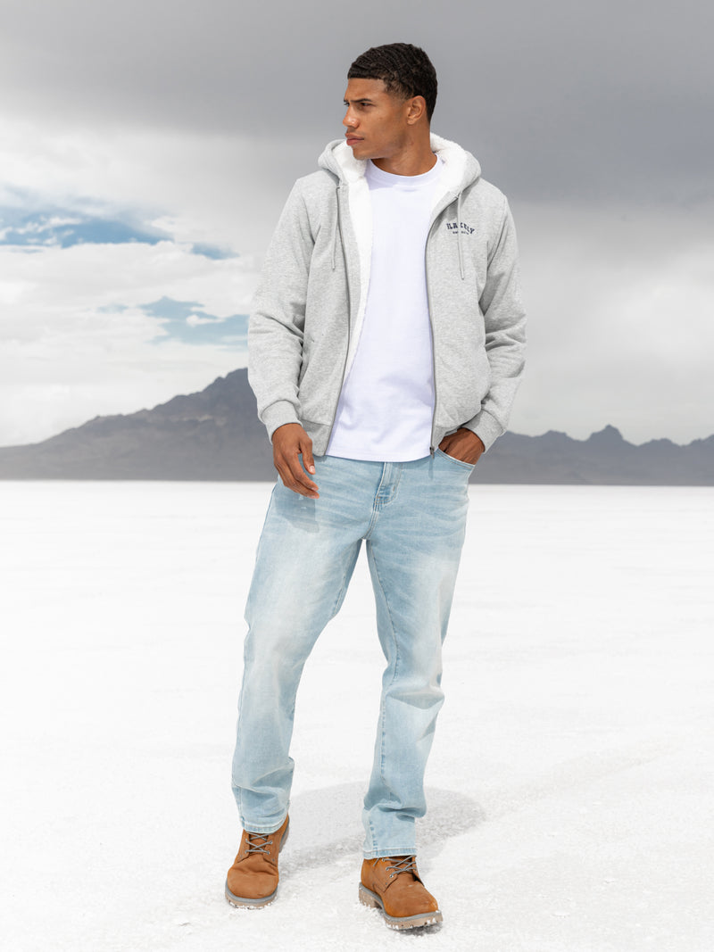 Heritage Zip Up Hoodie - Mergelgrau