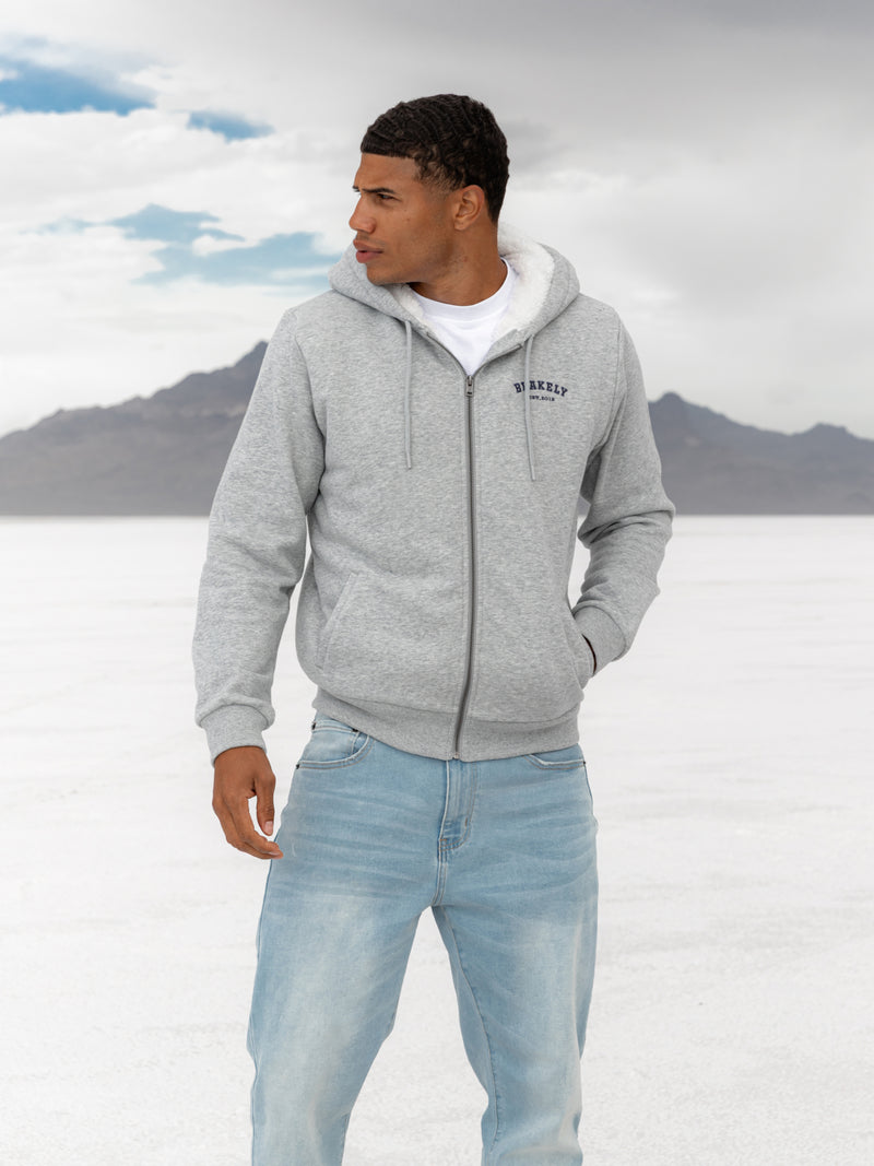 Heritage Zip Up Hoodie - Mergelgrau