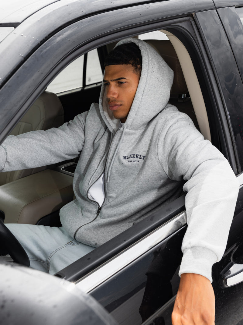 Heritage Zip Up Hoodie - Mergelgrau