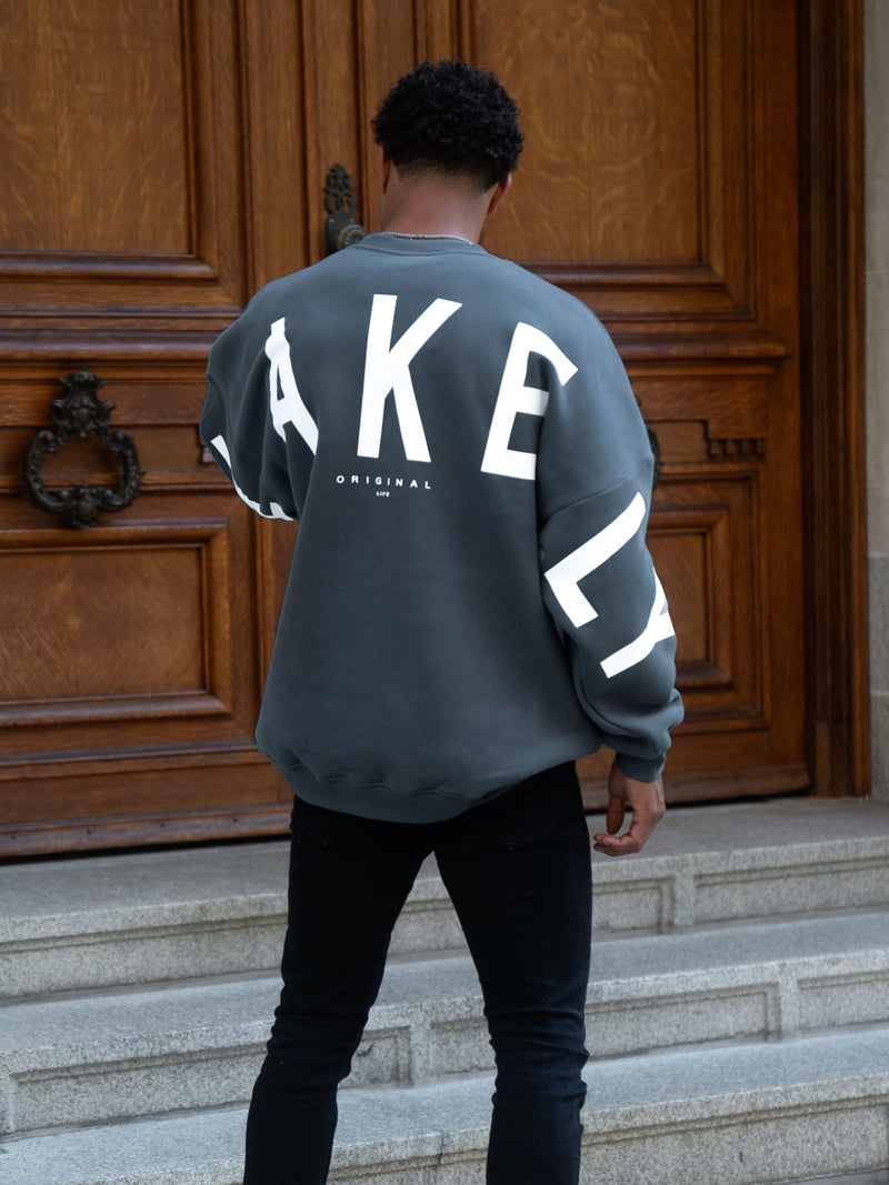 Idris Oversized Jumper - Blau