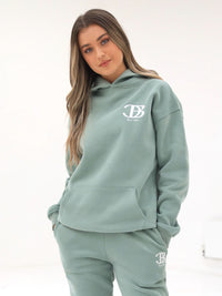 Initial Oversized Hoodie - Sage Green